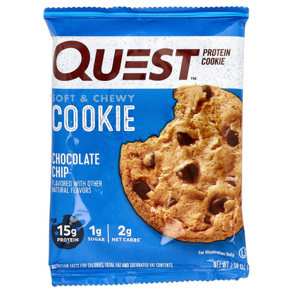 Quest Nutrition, Protein Cookie, Chocolate Chip, 12 Cookies, 2.08 oz (59 g) Each