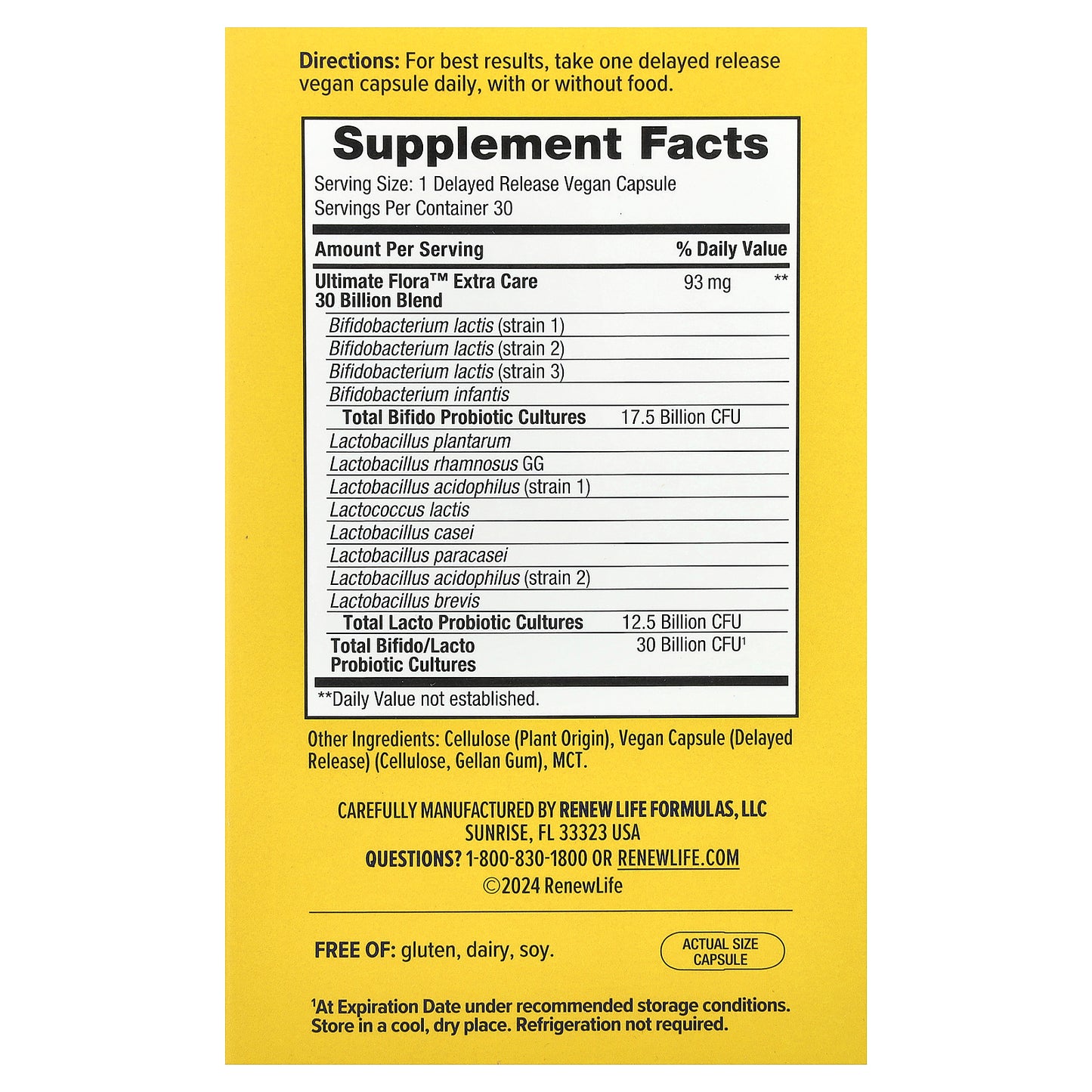 Renew Life, Extra Care, Ultimate Flora™ Probiotic, 30 Delayed Release Vegan Capsules