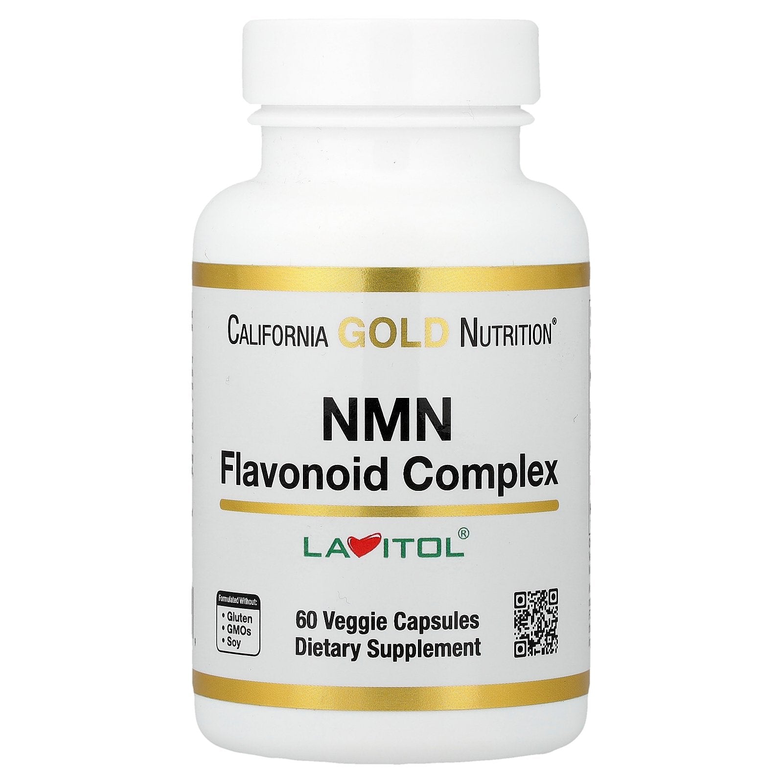 California Gold Nutrition, NMN Flavonoid Complex with Apigenin and Dihydroquercetin, 60 Veggie Capsules