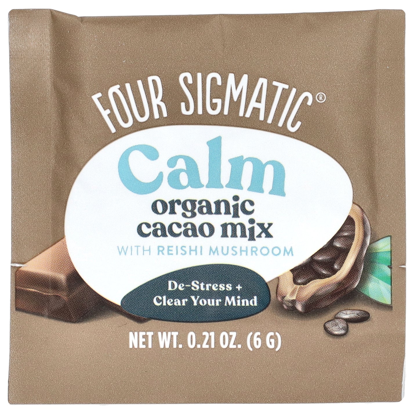 Four Sigmatic, Calm, Organic Cacao Mix with Reishi Mushroom, 10 Packets, 0.21 oz (6 g) Each