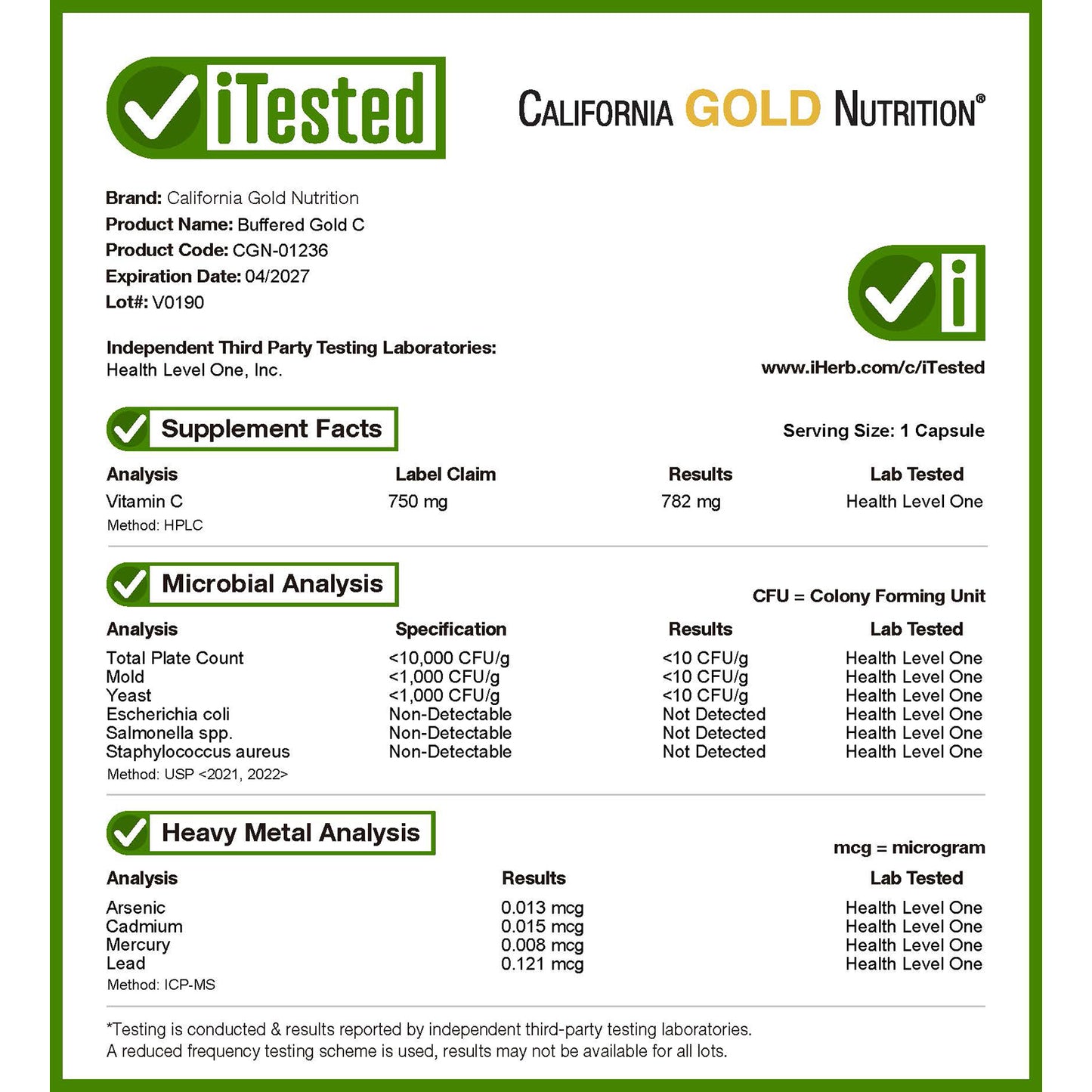 California Gold Nutrition, Buffered Gold C, GOLD Standard Sodium Ascorbate (Vitamin C), 750 mg, 60 Veggie Capsules