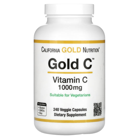 California Gold Nutrition, Gold C, USP Grade Vitamin C, 1,000 mg, 240 Veggie Capsules