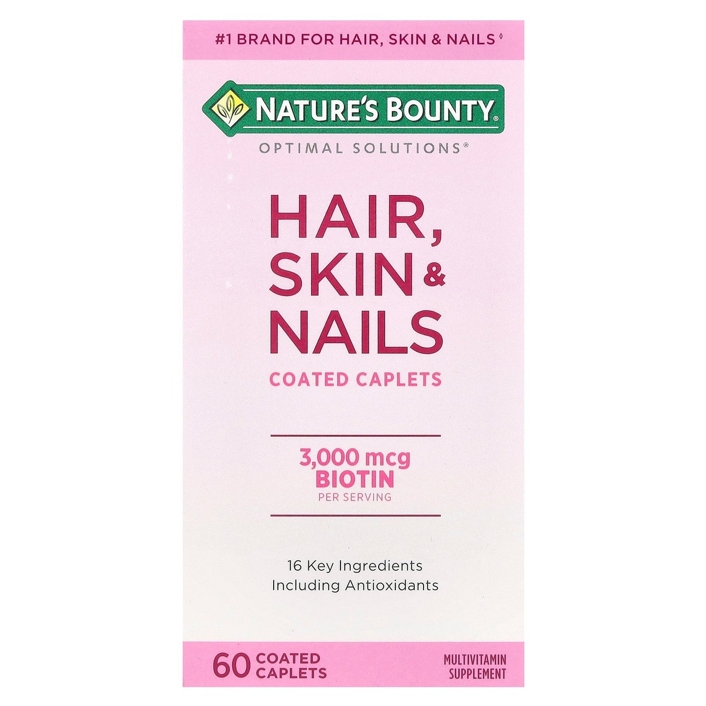 Nature's Bounty, Optimal Solutions®, Hair, Skin & Nails, 60 Coated Caplets
