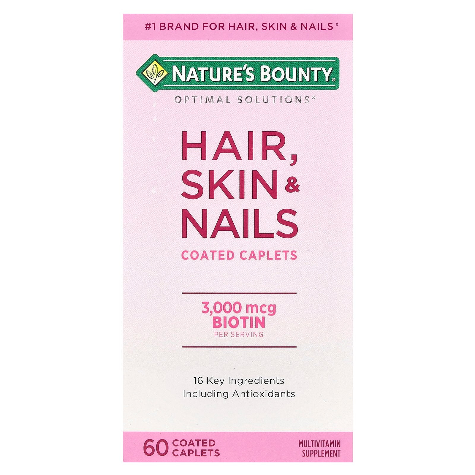 Nature's Bounty, Optimal Solutions®, Hair, Skin & Nails, 60 Coated Caplets