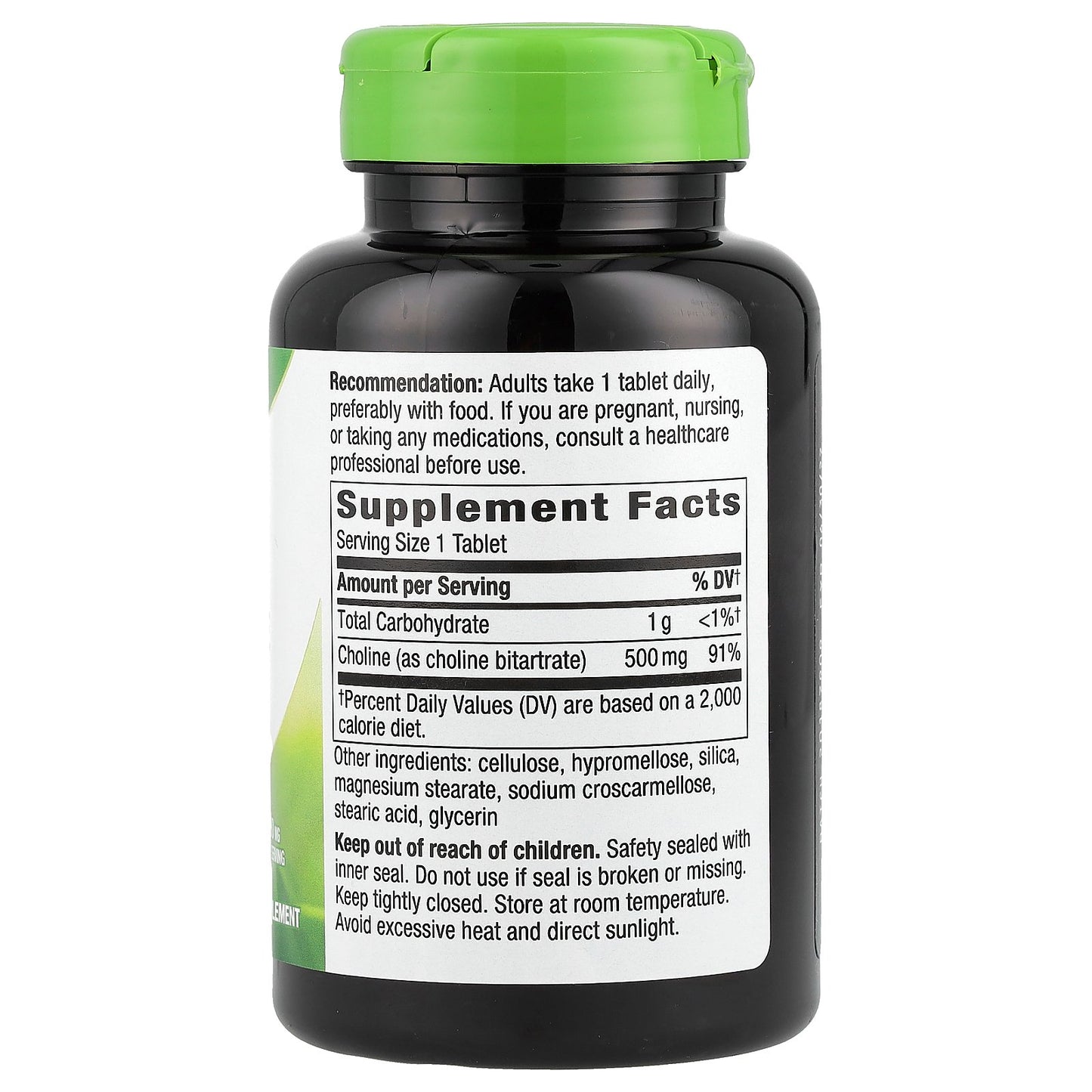 Nature's Way, Choline, 500 mg, 100 Vegan Tablets