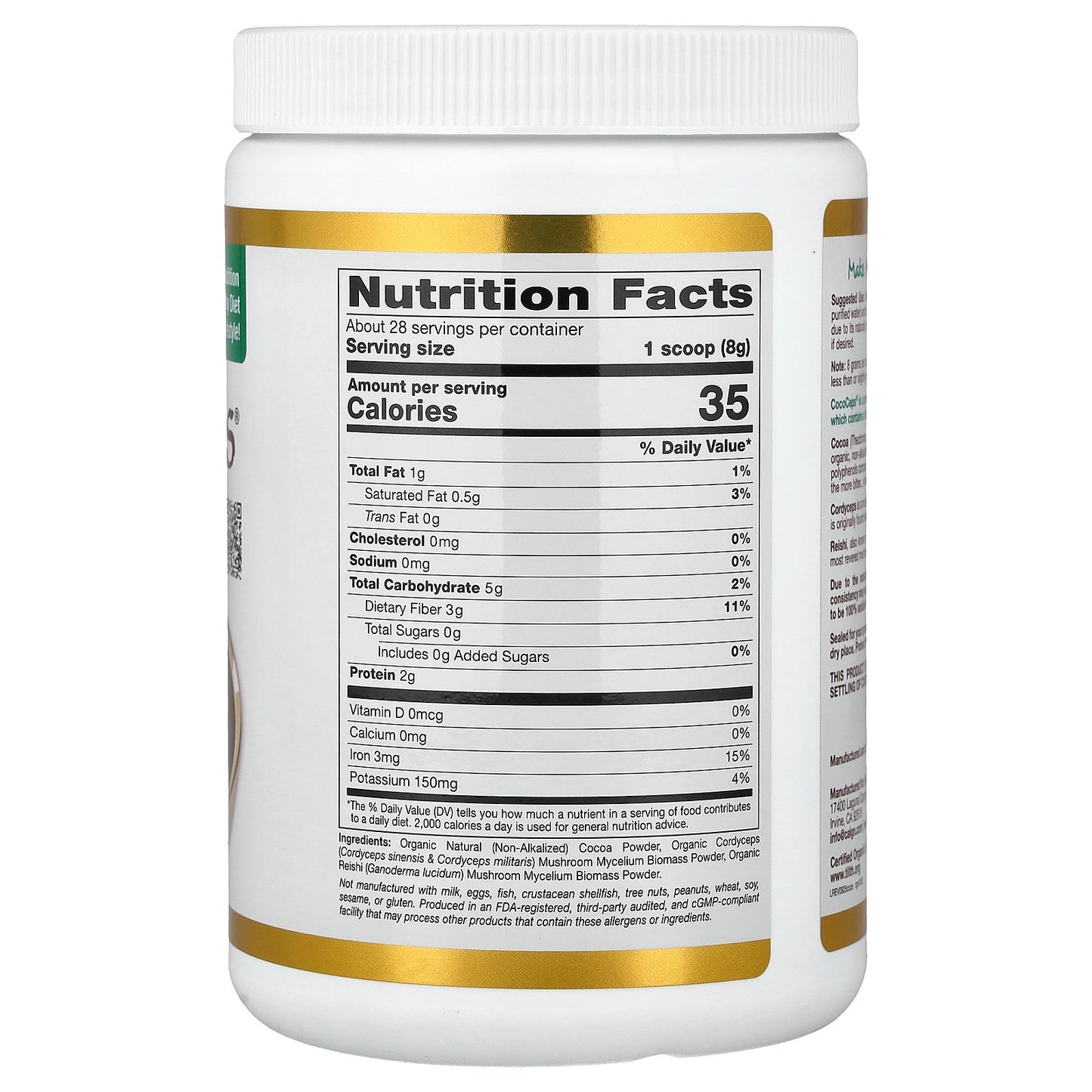 California Gold Nutrition, Superfoods, CocoCeps, Organic Cocoa, Cordyceps & Reishi, 7.93 oz (225 g)