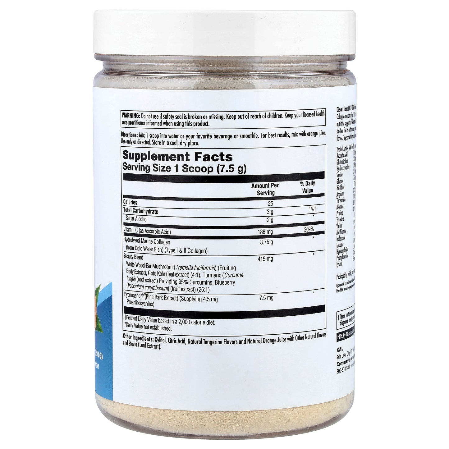KAL, Clinical Youth Collagen™, Tangerine, 10.5 oz (298 g)