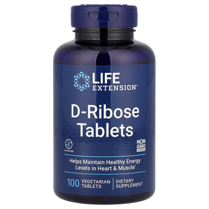 Life Extension, D-Ribose Tablets, 5,100 mg, 100 Vegetarian Tablets  (1,020 mg per Tablet)