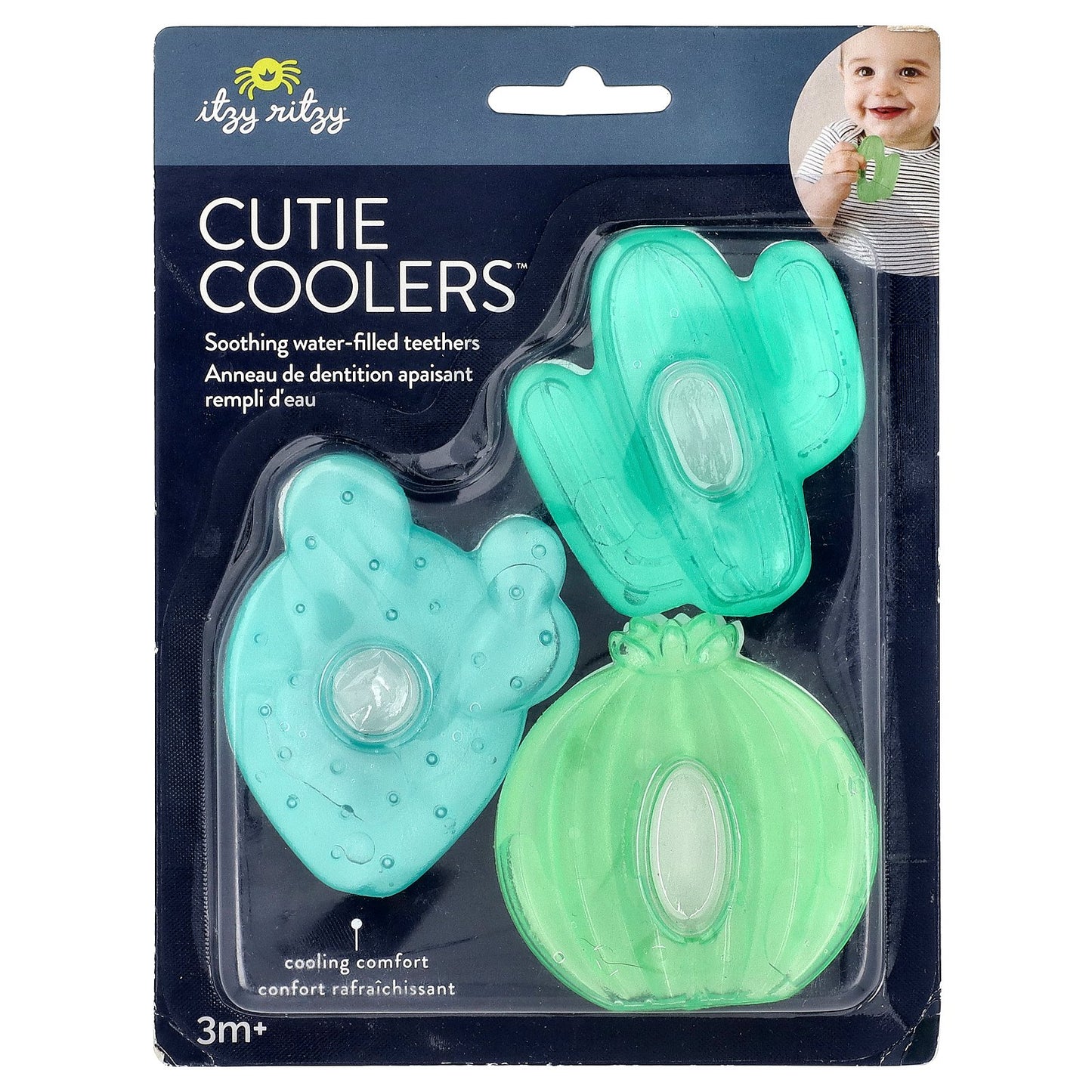 itzy ritzy, Cutie Coolers™, Soothing Water-Filled Teethers, 3+ Months, Cacti, 3 Teethers