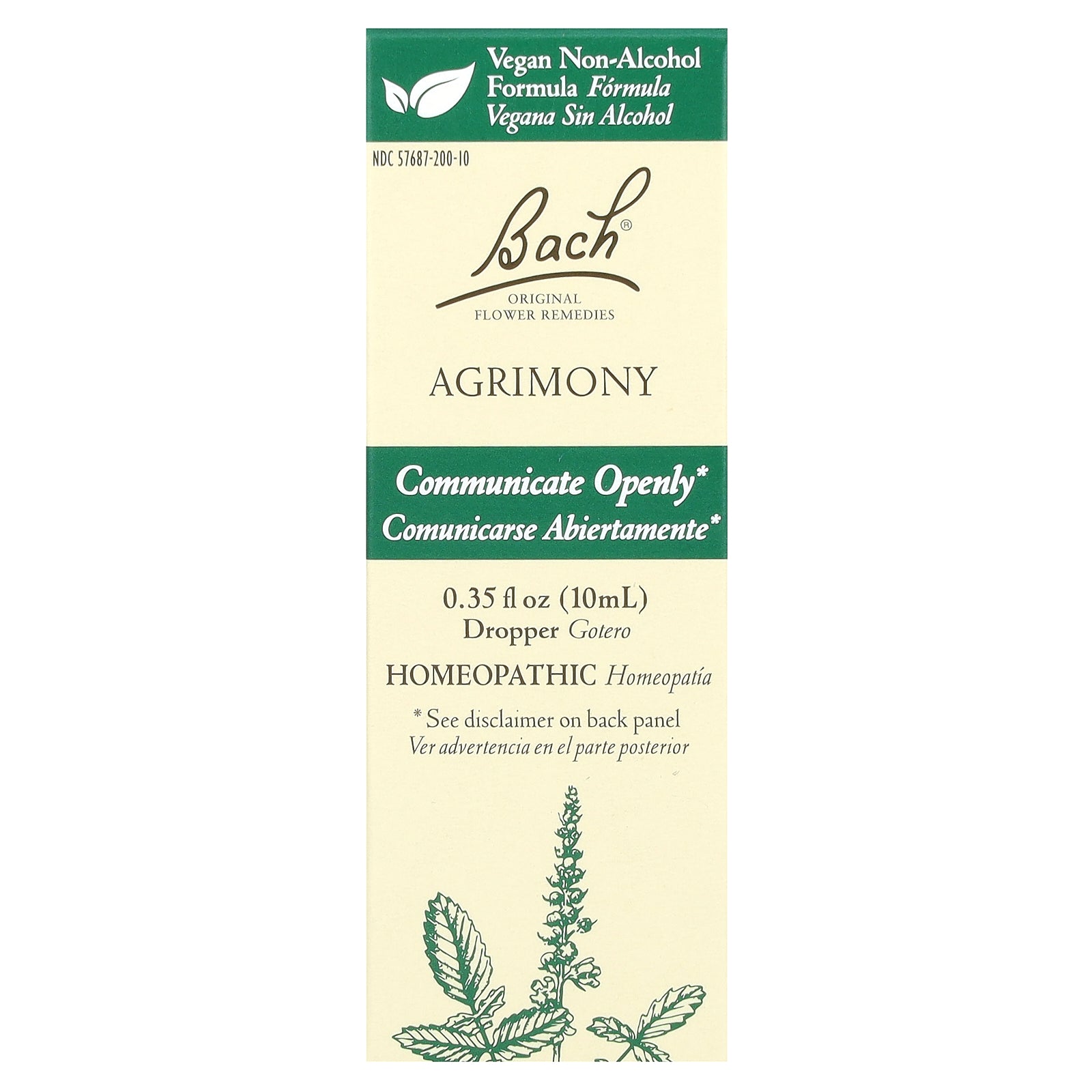 Bach, Original Flower Remedies, Agrimony, 0.35 fl oz (10 ml)