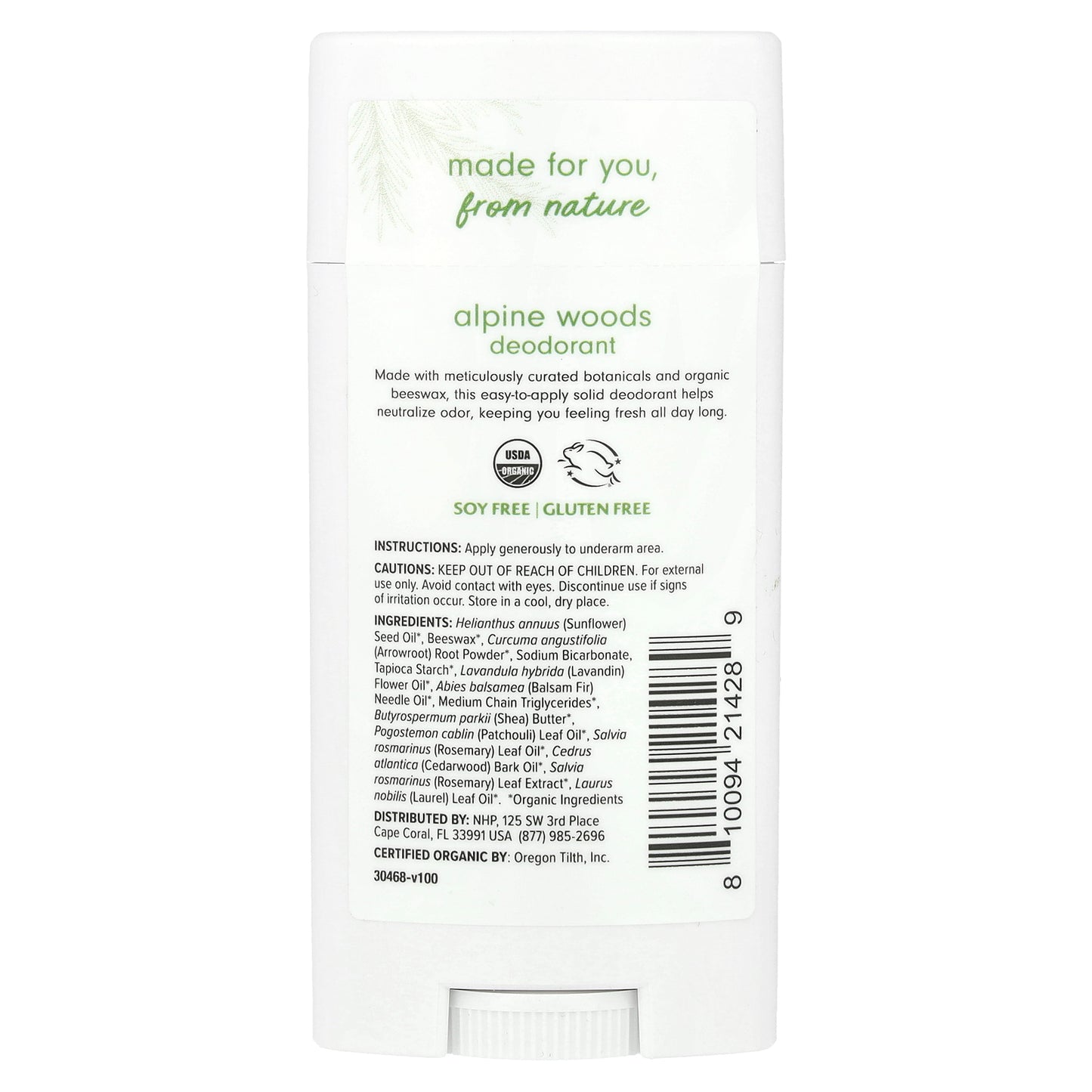 Dr. Mercola, Ola Botanicals® Deodorant, Alpine Woods, 2.65 oz (75.13 g)