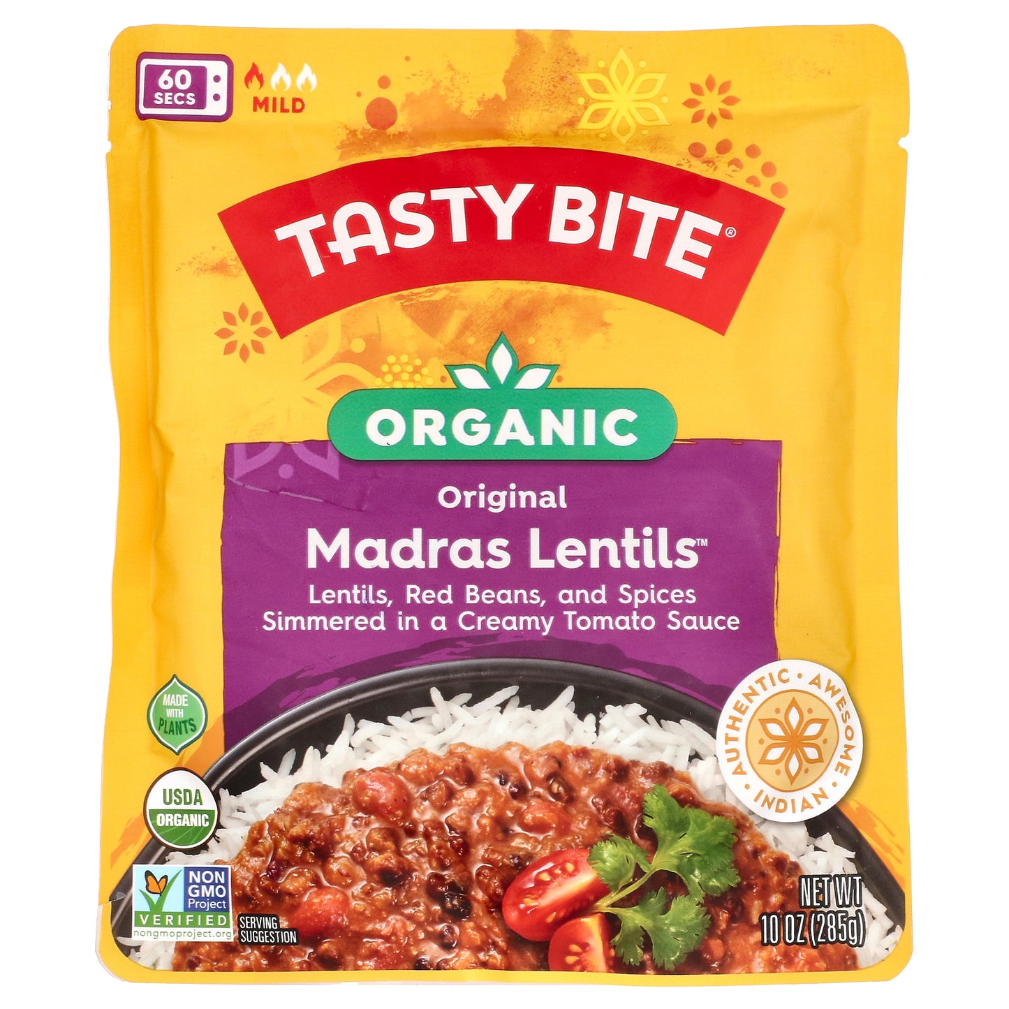 Tasty Bite, Organic Original Madras Lentils™, Mild, 10 oz (285 g)