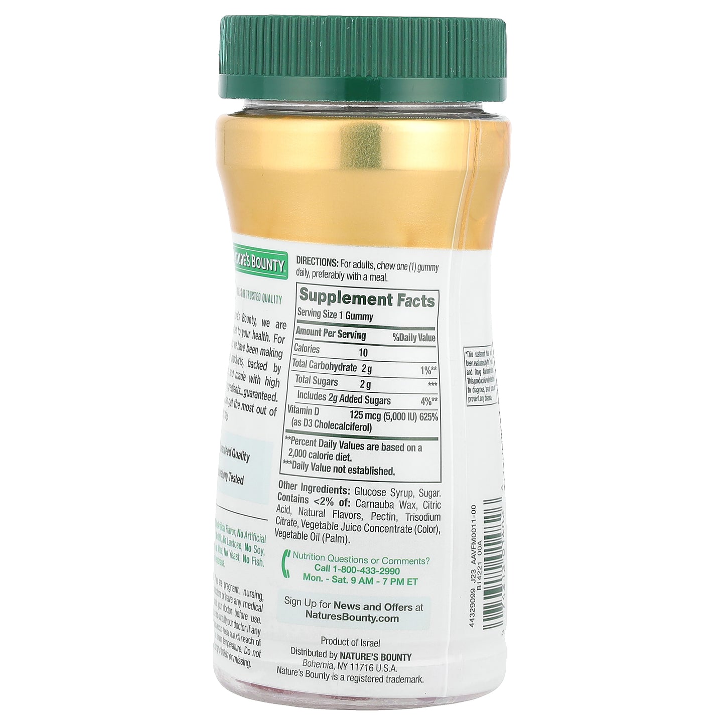 Nature's Bounty, Vitamin D3 Gummies, High Potency, Strawberry, 5,000 IU, 60 Gummies