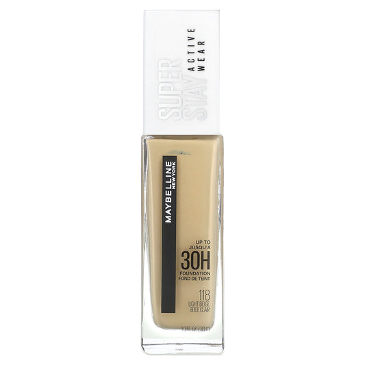 Maybelline, Super Stay, Active Wear Foundation, 118 Light Beige, 1 fl oz (30 ml)