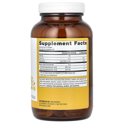 Metagenics, OmegaGenics, EPA-DHA 500, Natural Lemon, 120 Softgels