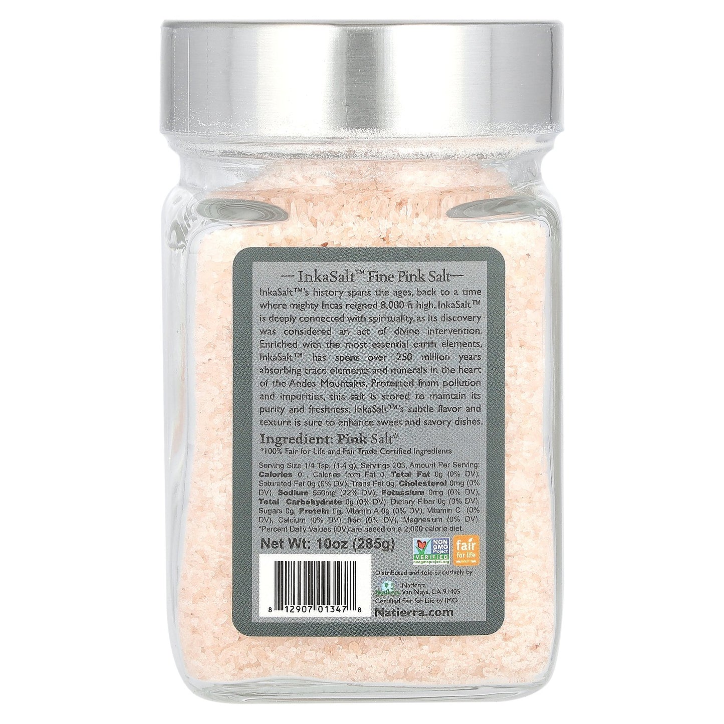 Natierra, InkaSalt, Fair Trade Pink Salt, Fine, 10 oz (285 g)