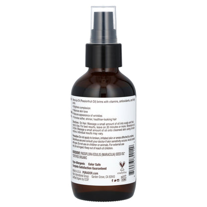 Pura D'or, Organic Maracuja Oil, 4 fl oz (118 ml)