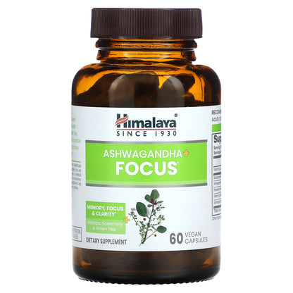 Himalaya, Ashwagandha + Focus , 60 Vegan Capsules