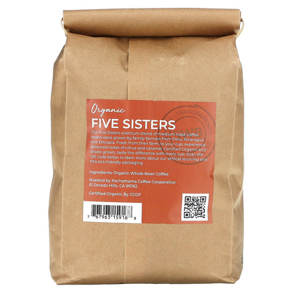 Starwest Botanicals, Organic Five Sister Coffee, Whole Bean, Medium Roast, 2 lbs (907 g)