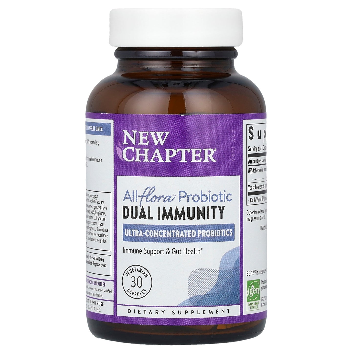 New Chapter, All Flora™ Probiotics, Dual Immunity, 30 Vegetarian Capsules