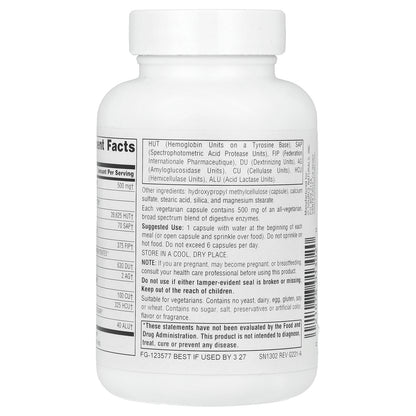 Source Naturals, Daily Essential Enzymes®, 500 mg, 120 Vegetarian Capsules