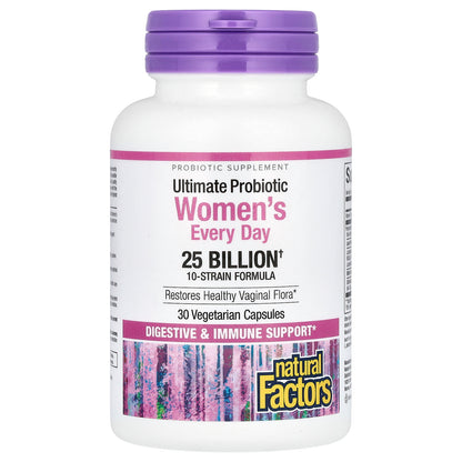 Natural Factors, Ultimate Probiotic Women's Every Day, 25 Billion , 30 Vegetarian Capsules