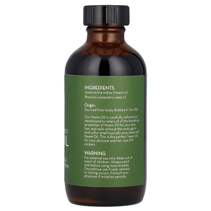 Pure Body Naturals, Neem Oil, 4 fl oz (118 ml)