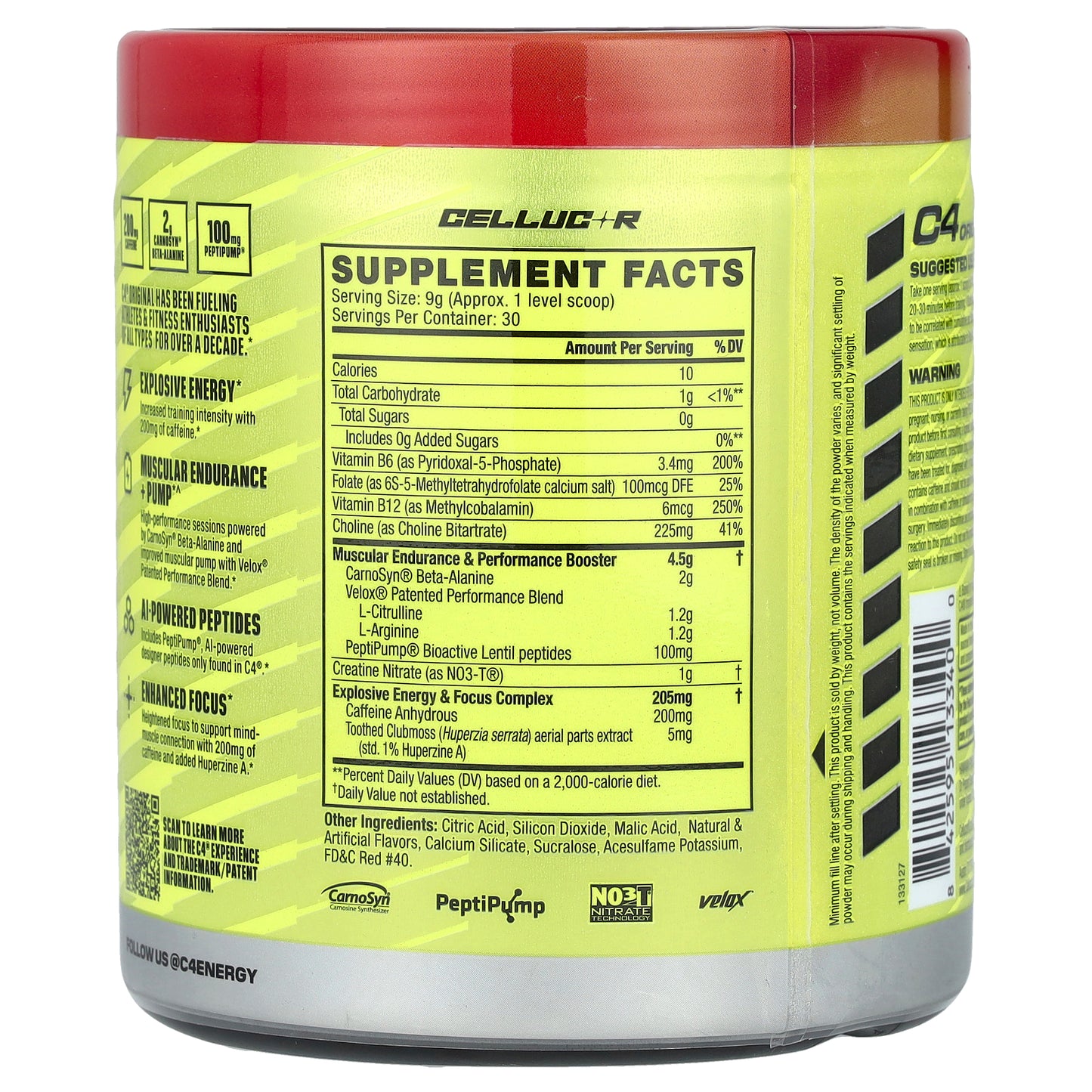 C4 / Cellucor, C4® Original, Pre-Workout, Hawaiian Punch®, Fruit Juicy Red®, 9.5 oz (270 g)