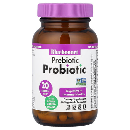 Bluebonnet Nutrition, Prebiotic Probiotic, 30 Vegetable Capsules