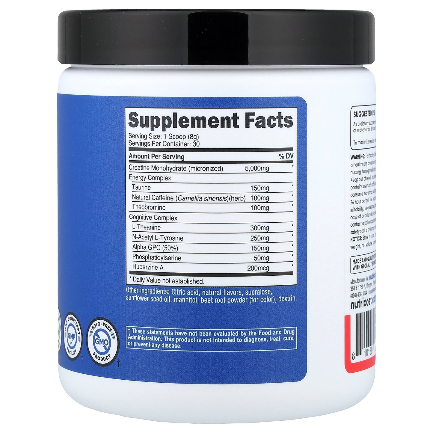 Nutricost, Performance, Creatine + Energy, Fruit Punch, 9 oz (252 g)