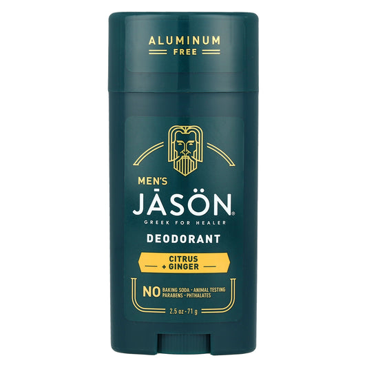 Jason Natural, Men's, Deodorant, Aluminum Free, Citrus + Ginger, 2.5 oz (71 g)