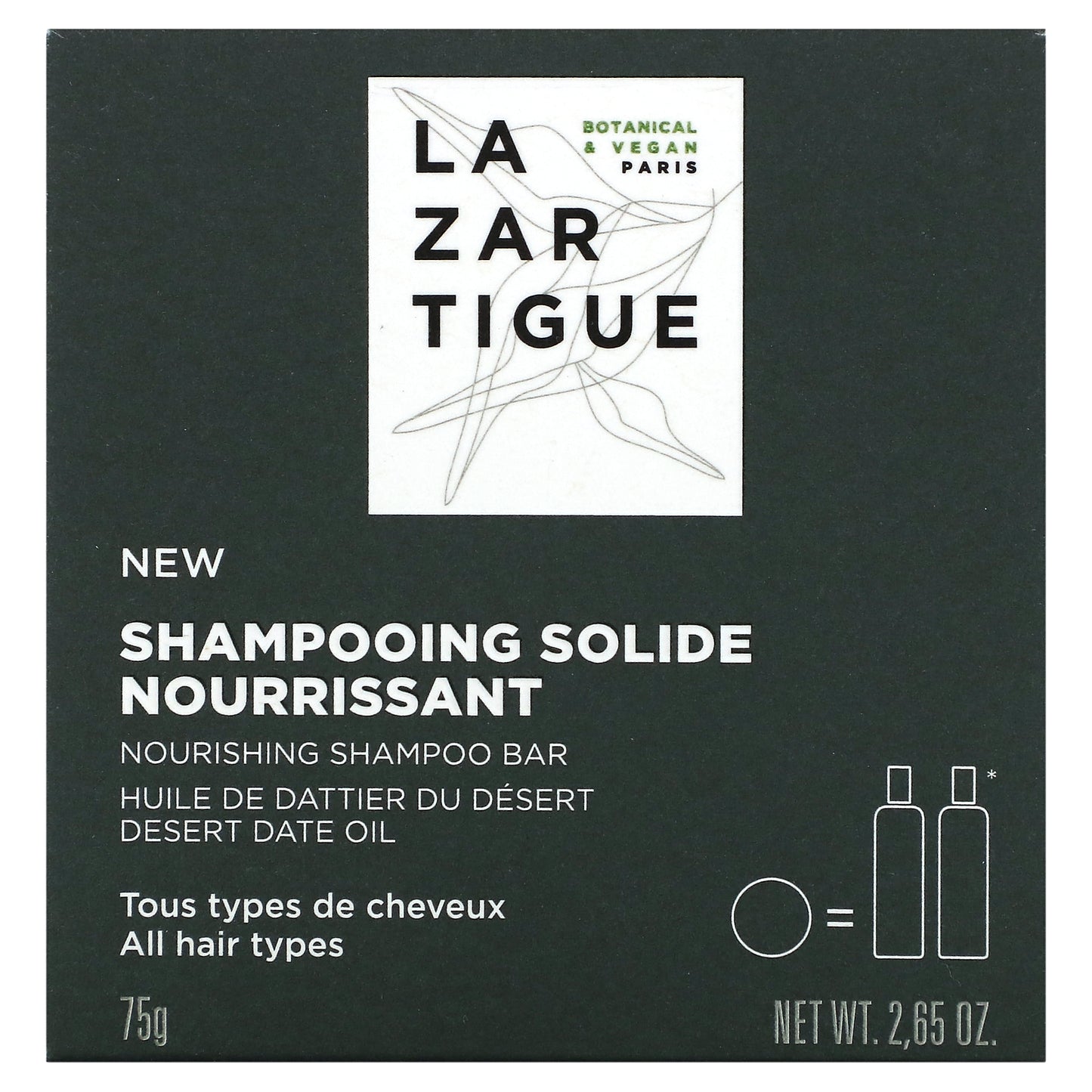 Lazartigue, Nourishing Shampoo Bar, All Hair Types, 2.65 oz (75 g)