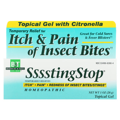 Boericke & Tafel, SssstingStop Topical Gel with Citronella, 1 oz (28 g)