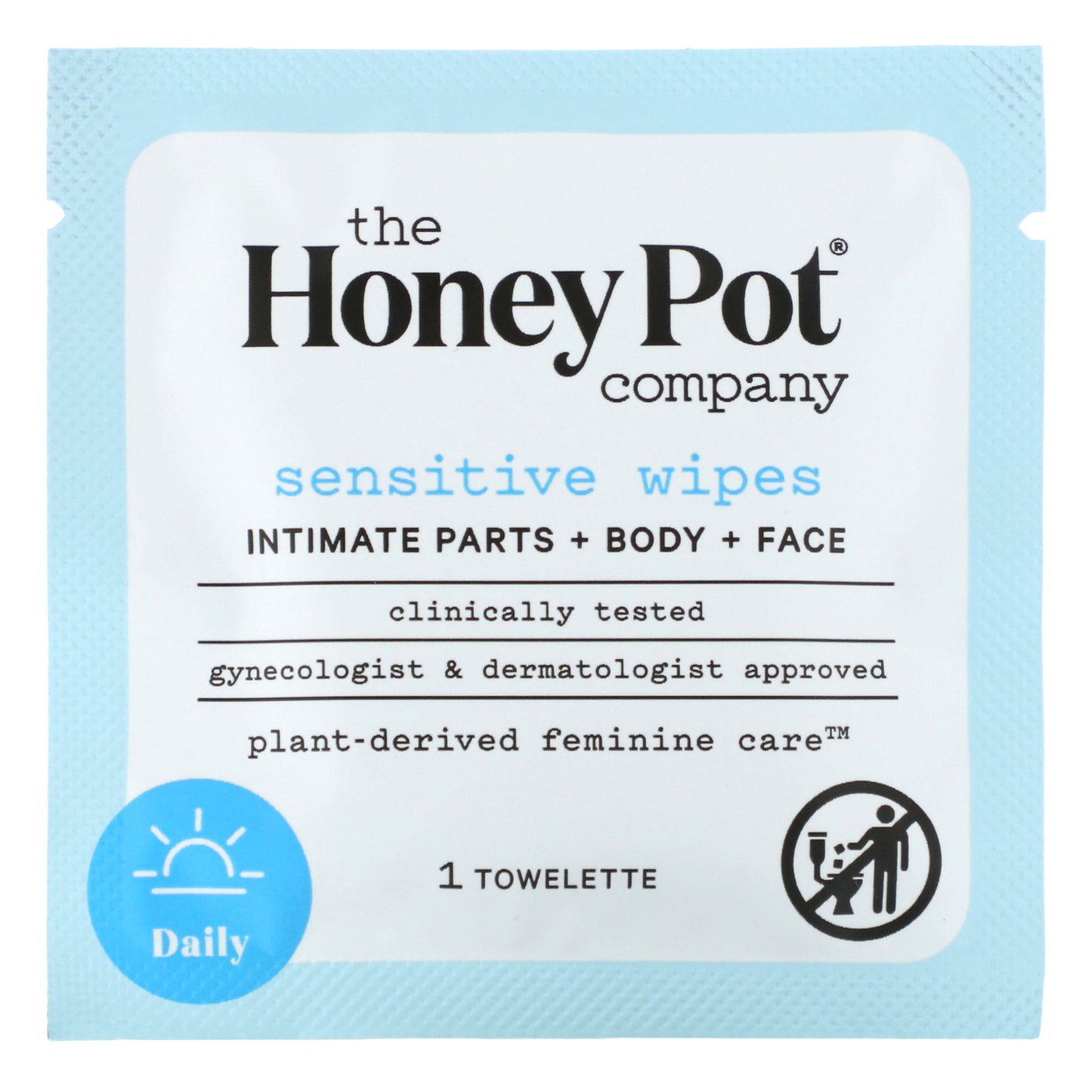 The Honey Pot Company, Sensitive Wipes, 15 Single Towelettes