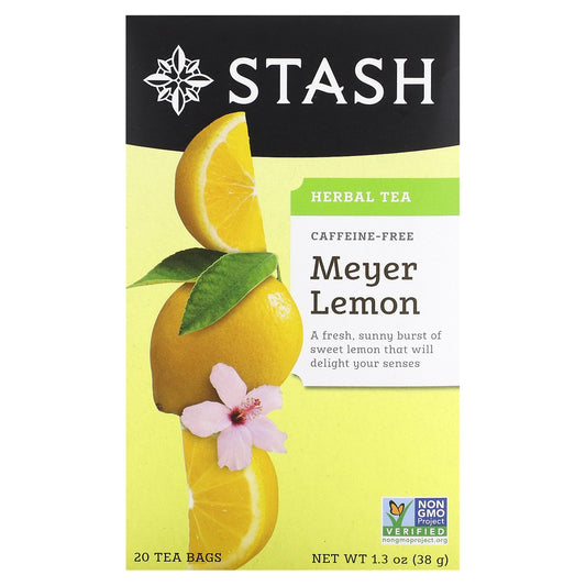 Stash Tea, Herbal Tea, Meyer Lemon, Caffeine-Free , 20 Tea Bags, 1.3 oz (38 g)