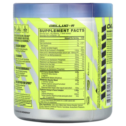C4 / Cellucor, C4® Sport Ripped, Pre-Workout, Artic Snow Cone, 9.9 oz (280 g)