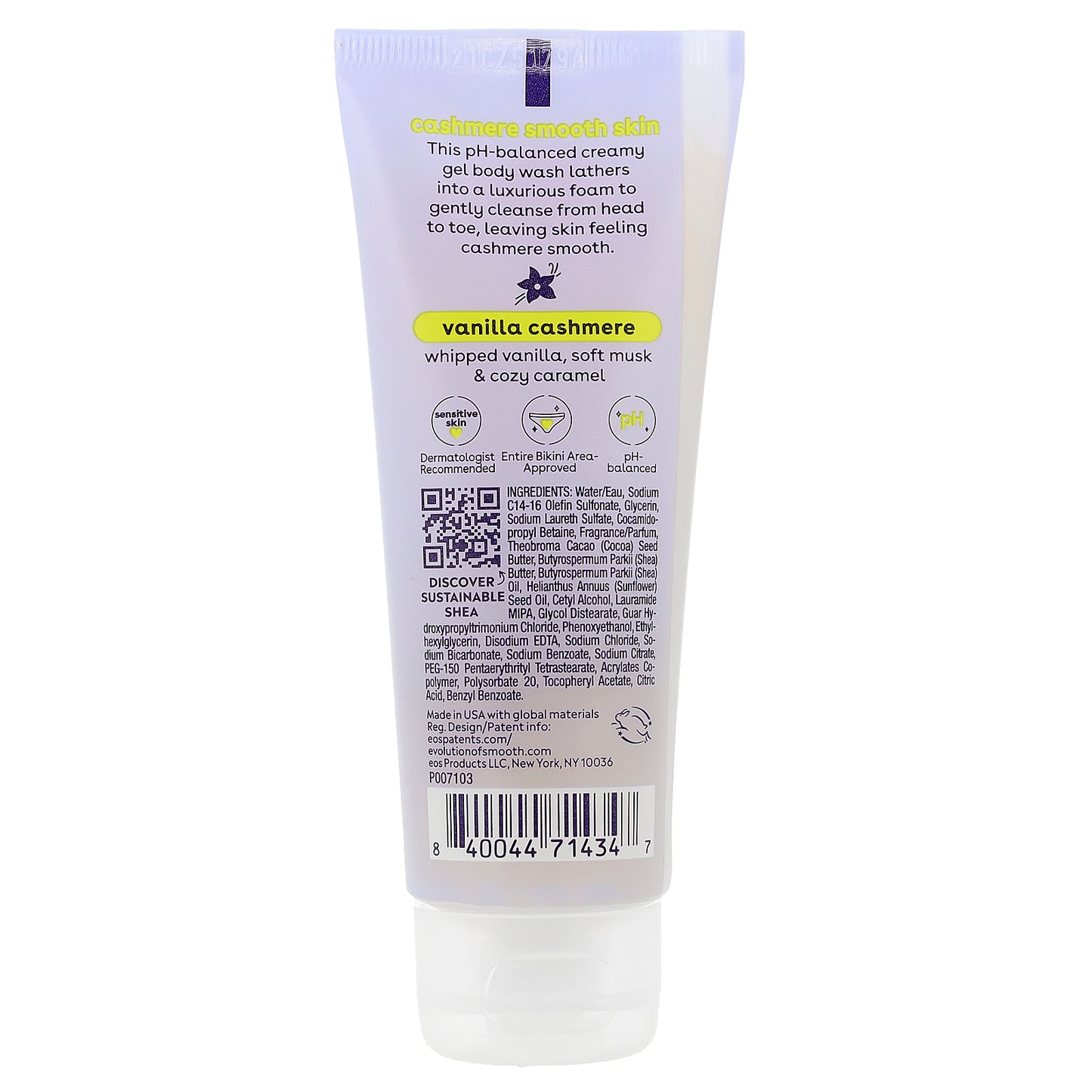 EOS, Shea Better™, Cashmere Body Wash, Vanilla Cashmere, 2.5 fl oz (74 ml)