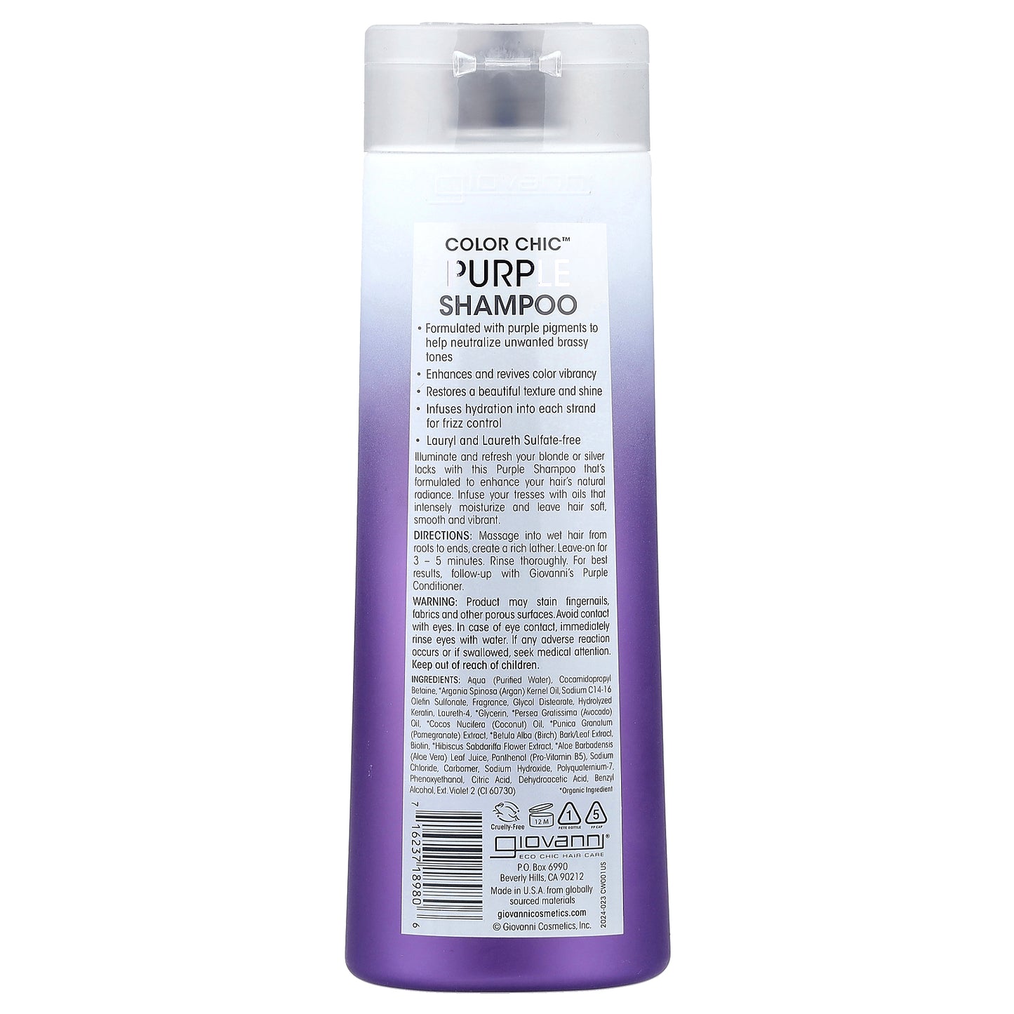 Giovanni, Color Chic™, Purple Shampoo , 13.5 fl oz (399 ml)