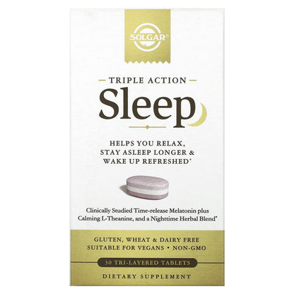 Solgar, Sleep, Triple Action, 30 Tri-Layered Tablets