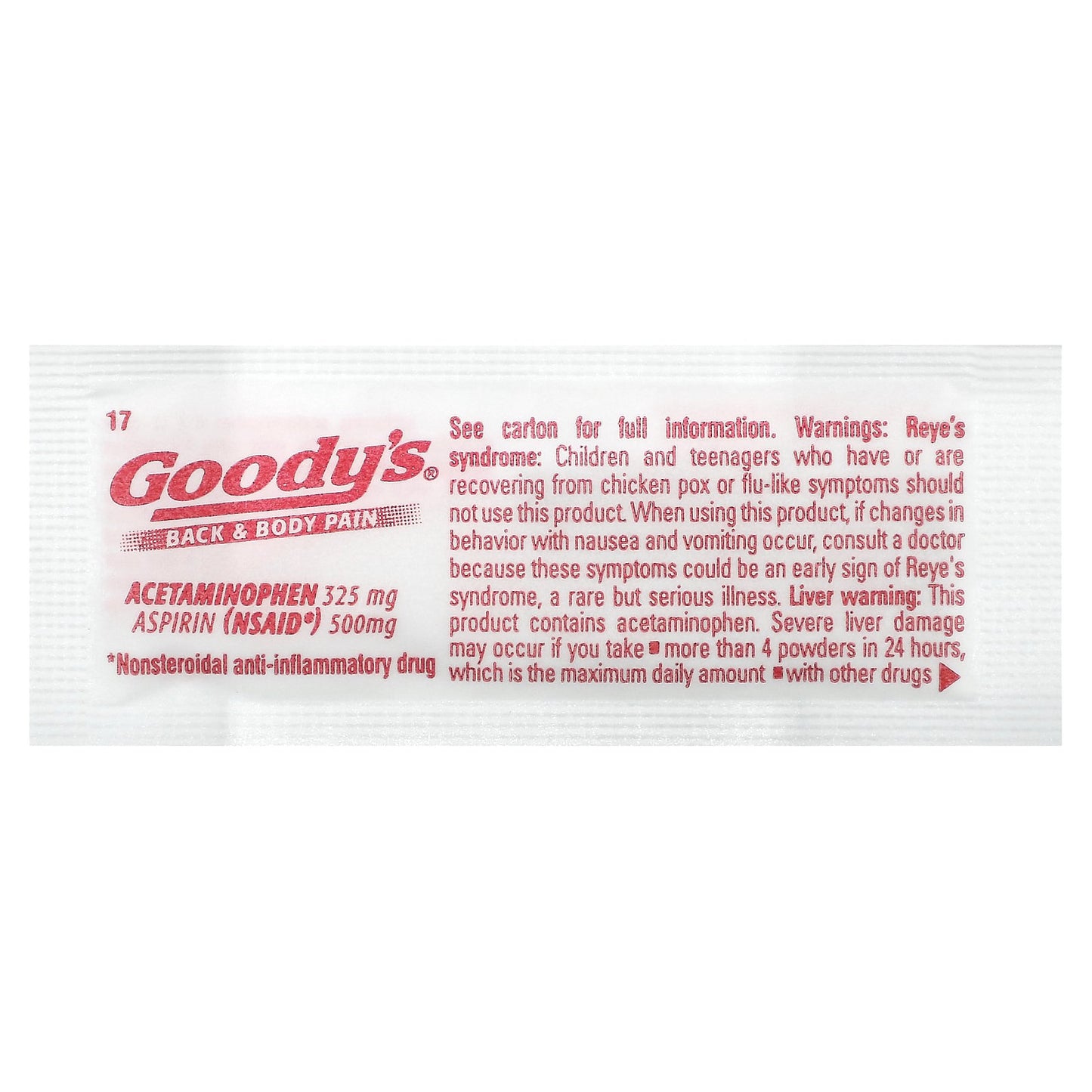 Goody's, Back & Body Pain Powder, Caffeine Free, 24 Packs