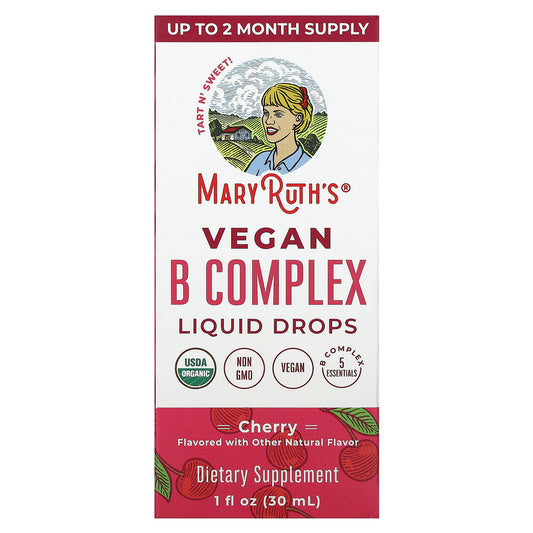 MaryRuth's, Vegan B Complex Liquid Drops, Cherry, 1 fl oz (30 ml)