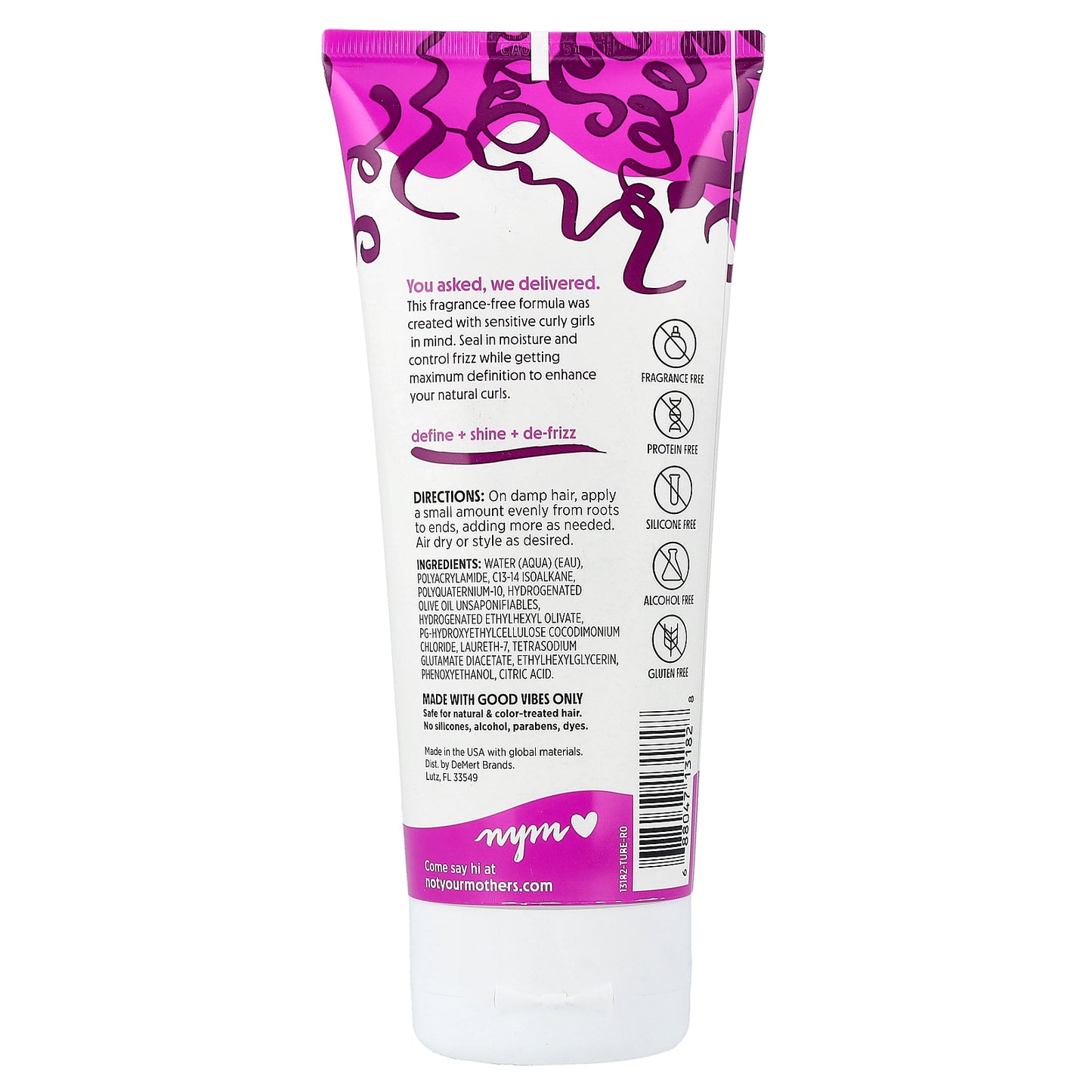 Not Your Mother's, Defining Curl Talk® Cream, Fragrance Free, 6 fl oz (177 ml)