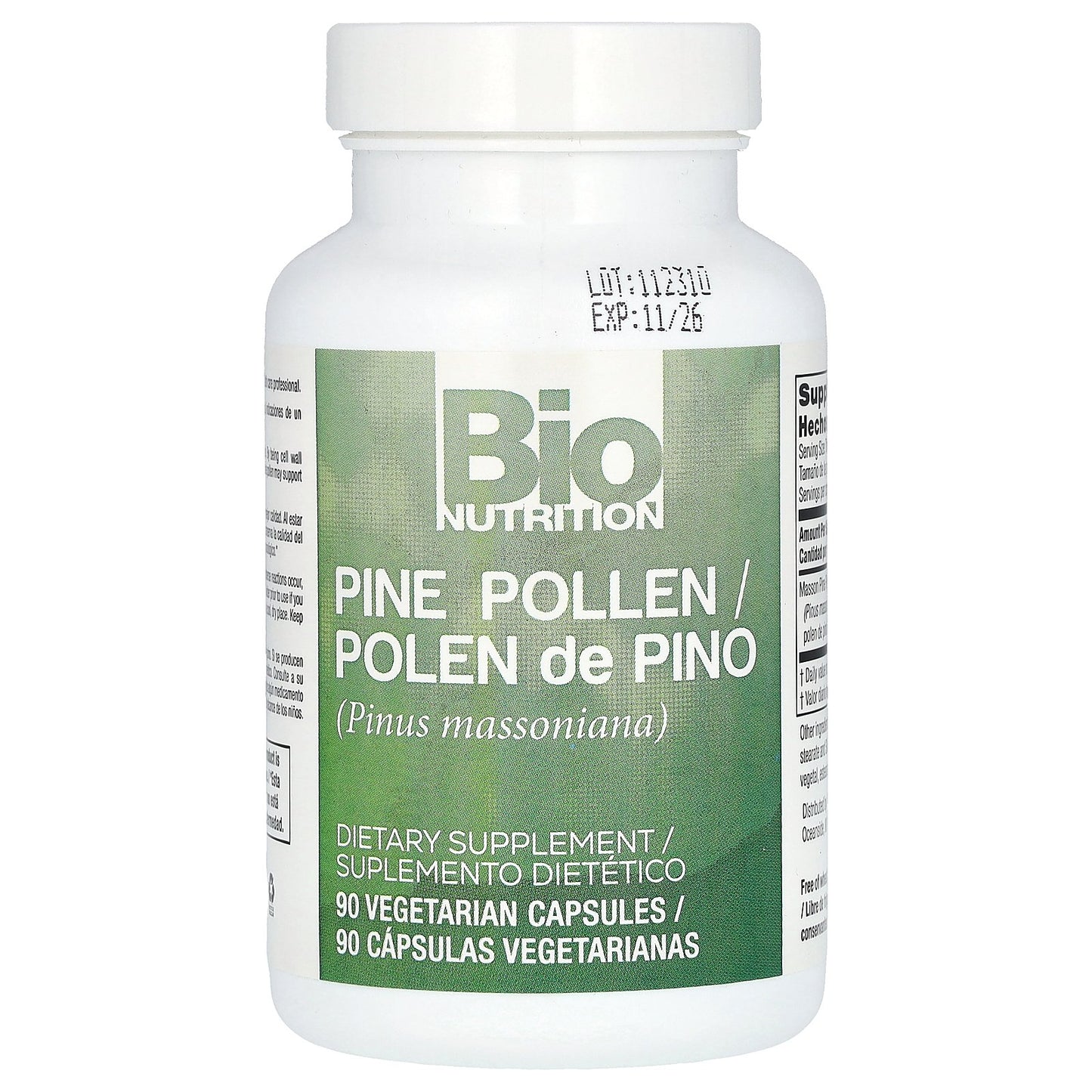 Bio Nutrition, Pine Pollen, 90 Vegetarian Capsules (500 mg per Capsule)