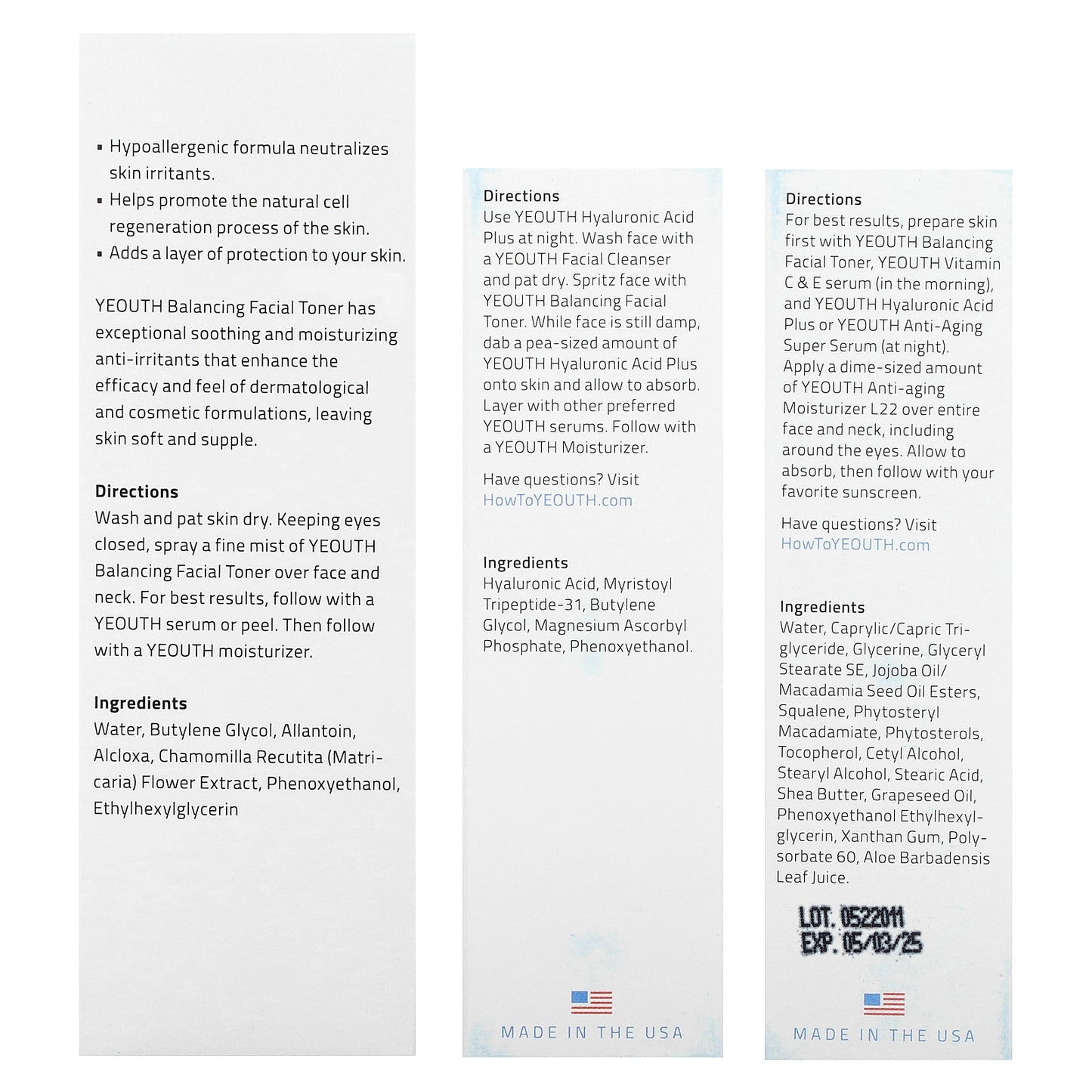 YEOUTH, Essential Anti-Aging Skin Care System, 3 Piece Set