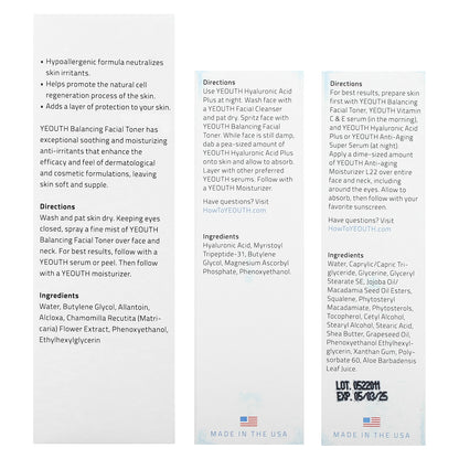 YEOUTH, Essential Anti-Aging Skin Care System, 3 Piece Set