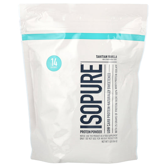 Isopure, Low Carb Protein Powder, Tahitian Vanilla, 1 lb (454 g)