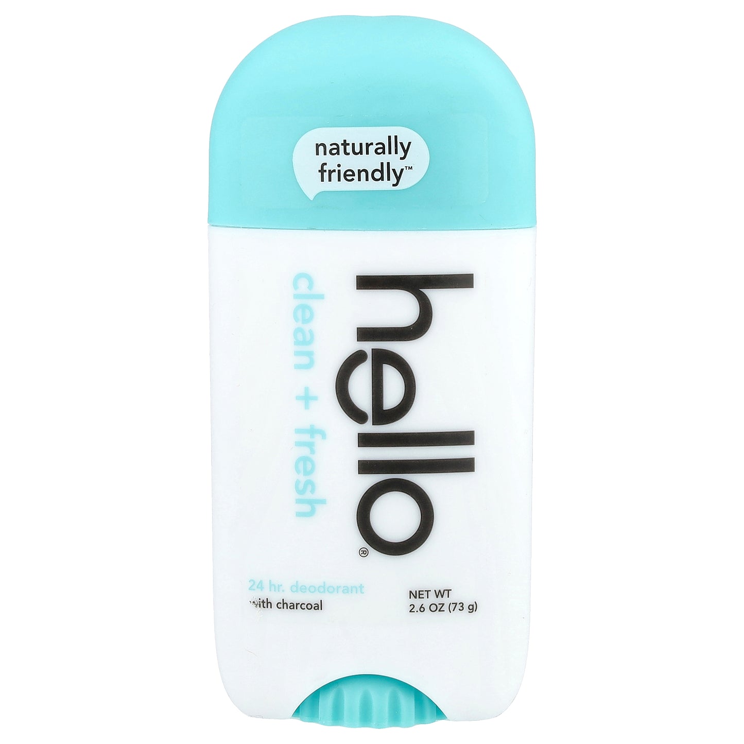 Hello, 24 Hr Deodorant  with Charcoal, Clean + Fresh, 2.6 oz (73 g)