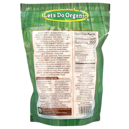 Edward & Sons, Let's Do Organic, 100% Organic Unsweetened Toasted Coconut Flakes, 7 oz (200 g)