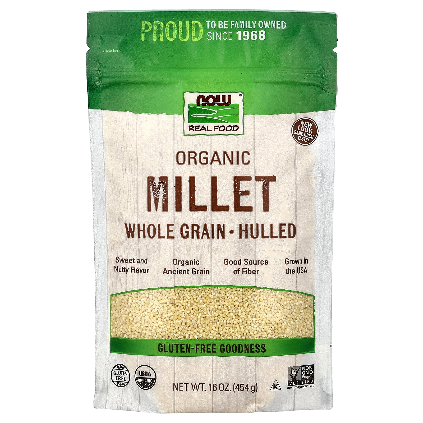 NOW Foods, Organic Millet Whole Grain, Hulled, 16 oz (454 g)