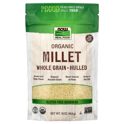 NOW Foods, Organic Millet Whole Grain, Hulled, 16 oz (454 g)